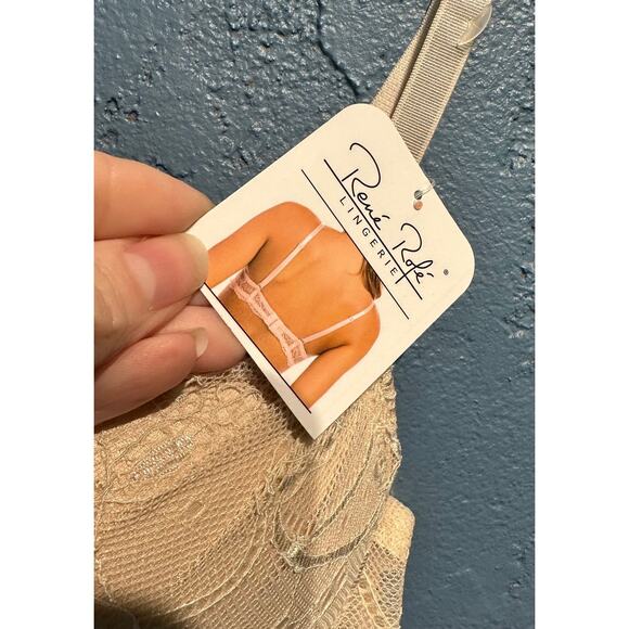 NWT Rene Rofe Size 36C Lingerie Lace Bra Nude Beige PushUp Adjustable Straps - Picture 4 of 6